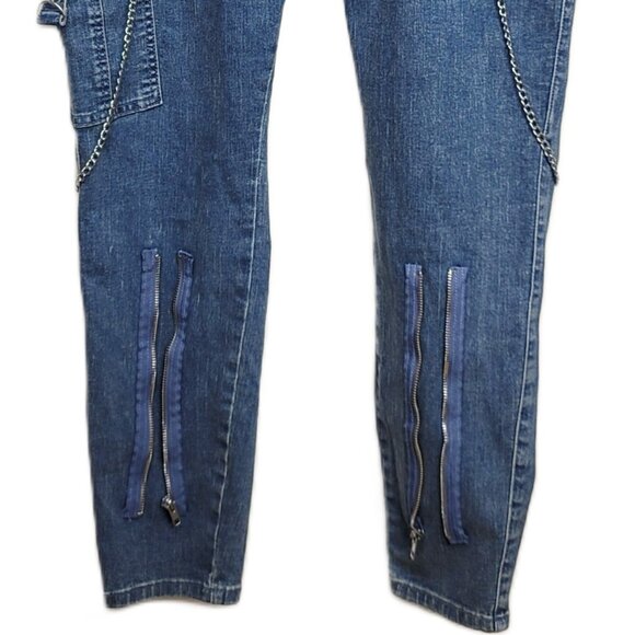 Hot Topic Light Indigo Grommets & Chains Skinny Jeans Plus Size 18 - Picture 7 of 13